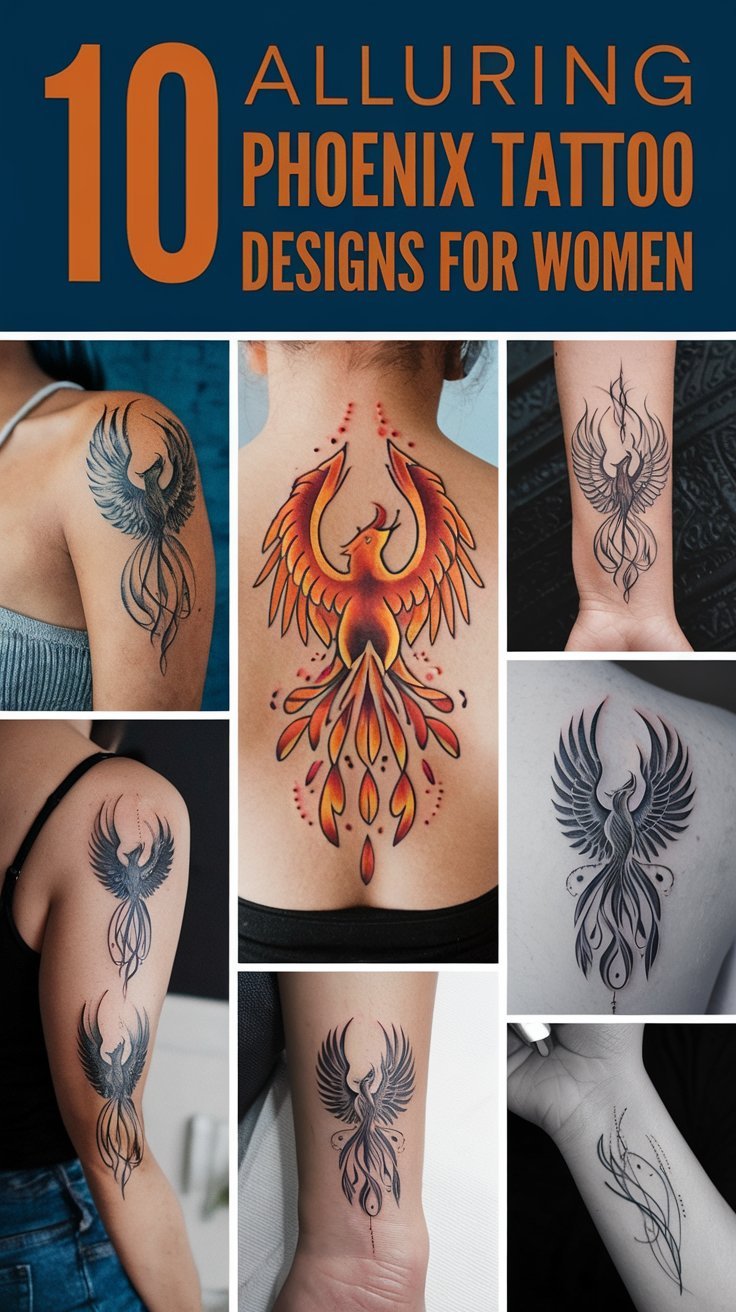 You are currently viewing 10 Alluring Phoenix Tattoo Designs for Women