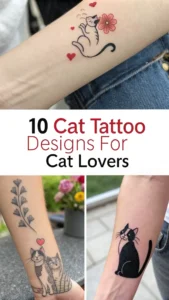 Read more about the article 10 Cute Cat Tattoo Designs For Cat Lovers