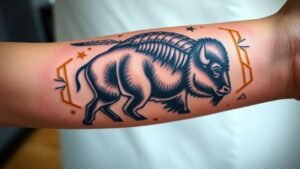 Read more about the article Bison Tattoo Meaning and Symbolism