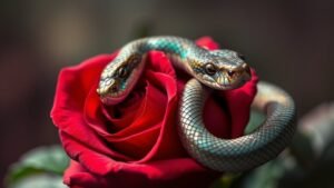 Read more about the article Snake and Rose Tattoo Meaning and Symbolism