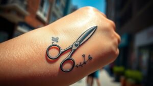 Read more about the article Scissors Tattoo Meaning and Symbolism